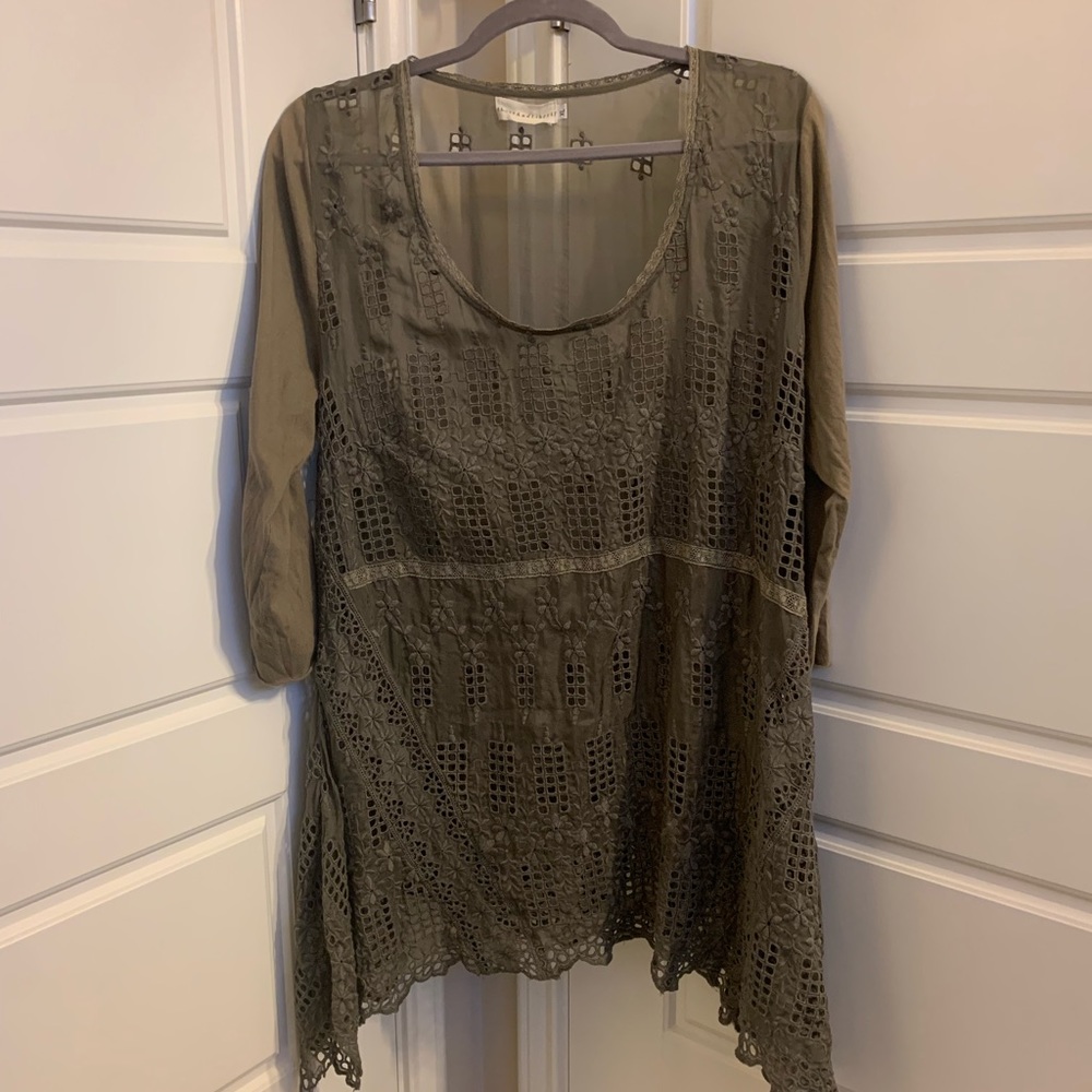 4 Love and Liberty | Johnny Was Shark-bite Tunic, Size XL